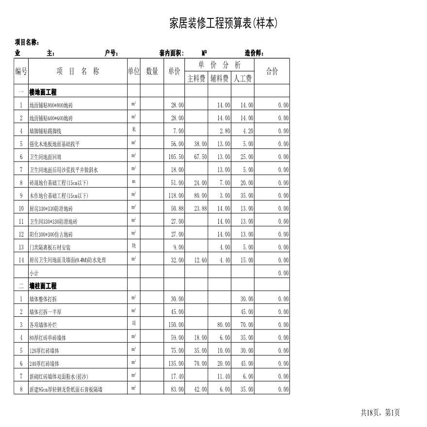 装修100平米房子