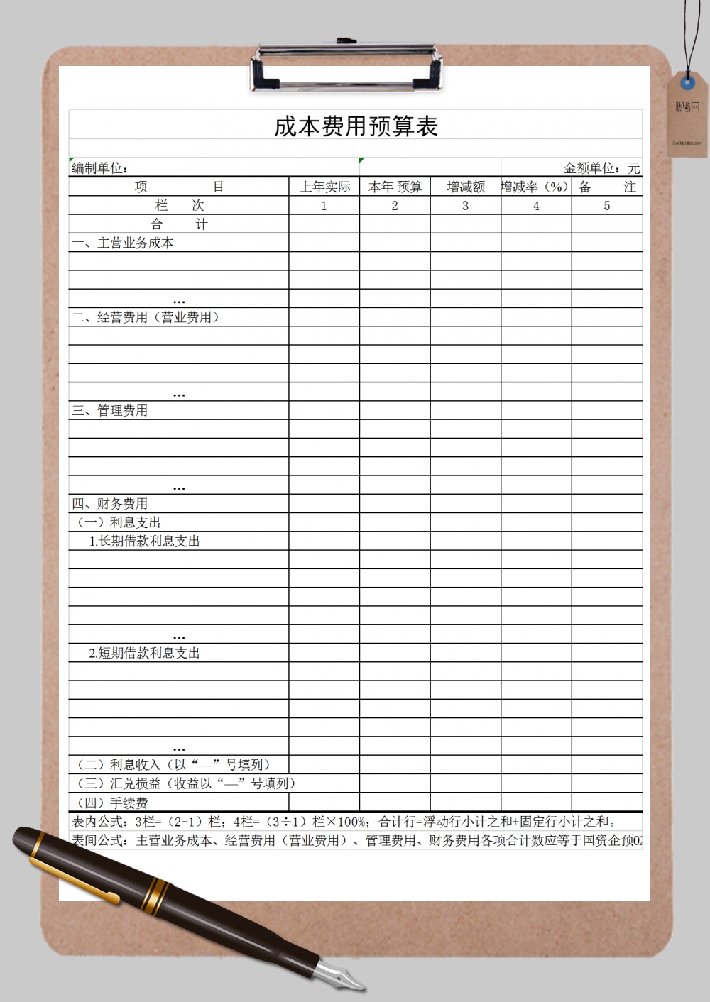 预算清单和详细估算